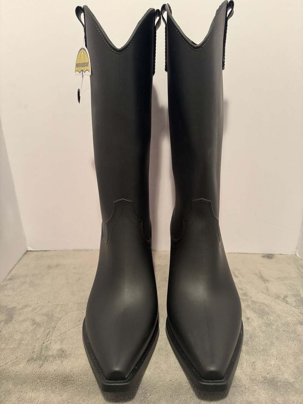 Jeffrey Campbell Thundrstrm Western Rain Boot Black Matte